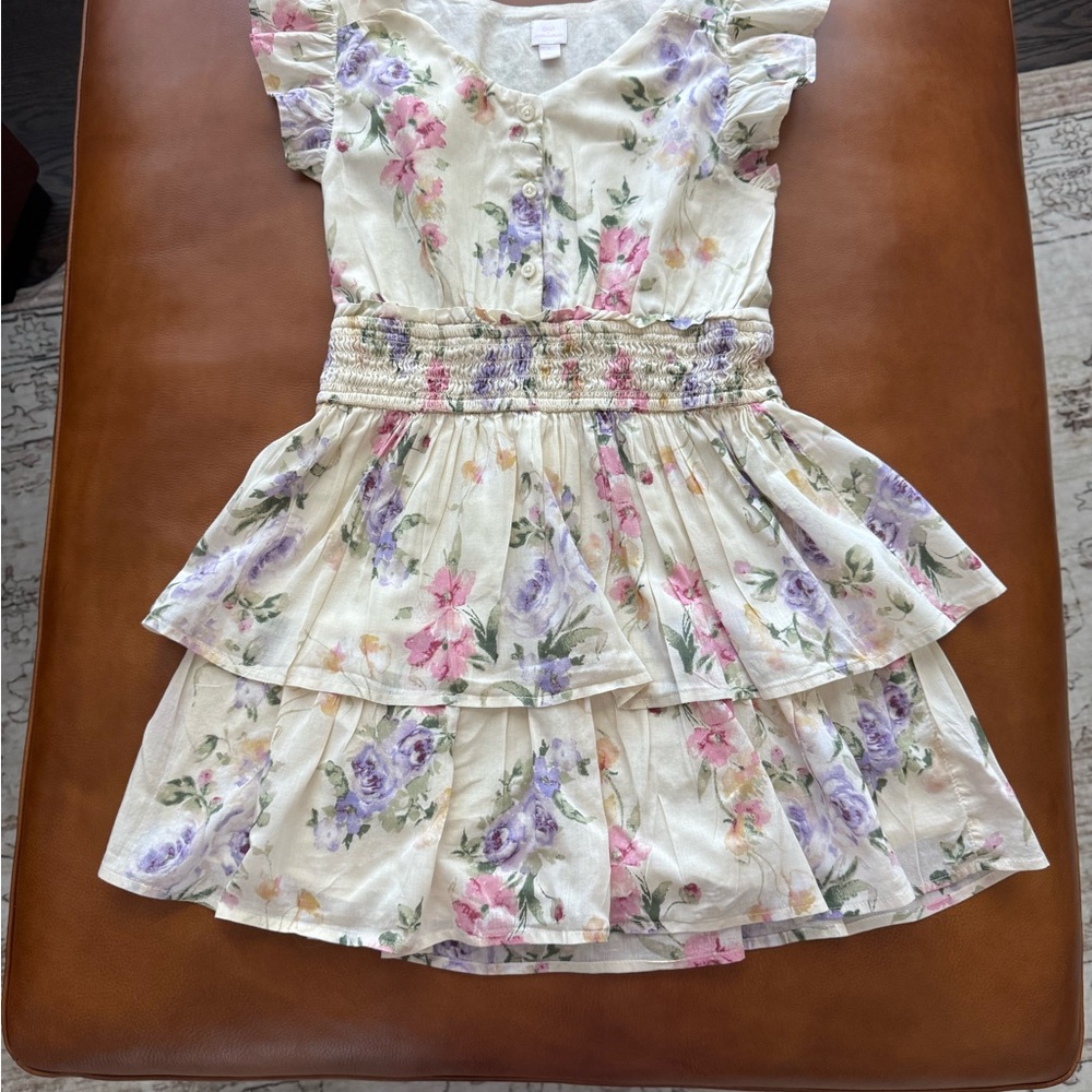 GAP Ruffled Tiered Pink and Purple Sundress